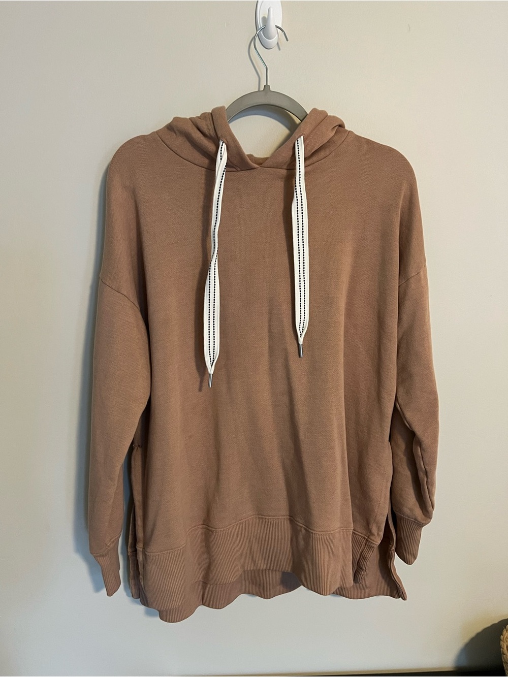 aerie Brown Hooded Sweatshirt with White Drawstrings